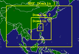 Image of WRF domains (regions)